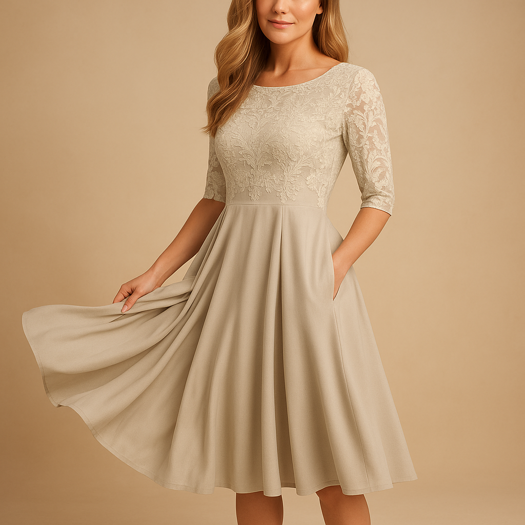 Lange zomerjurk dames met korte mouwen en maxi lengte | Milou 2