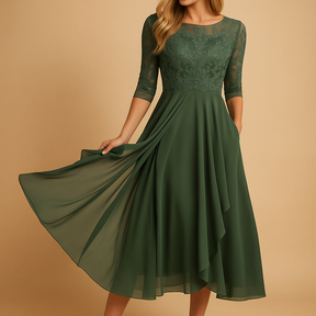 Lange zomerjurk dames met korte mouwen en maxi lengte | Milou 3