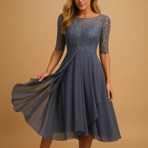 Lange zomerjurk dames met korte mouwen en maxi lengte | Milou 5