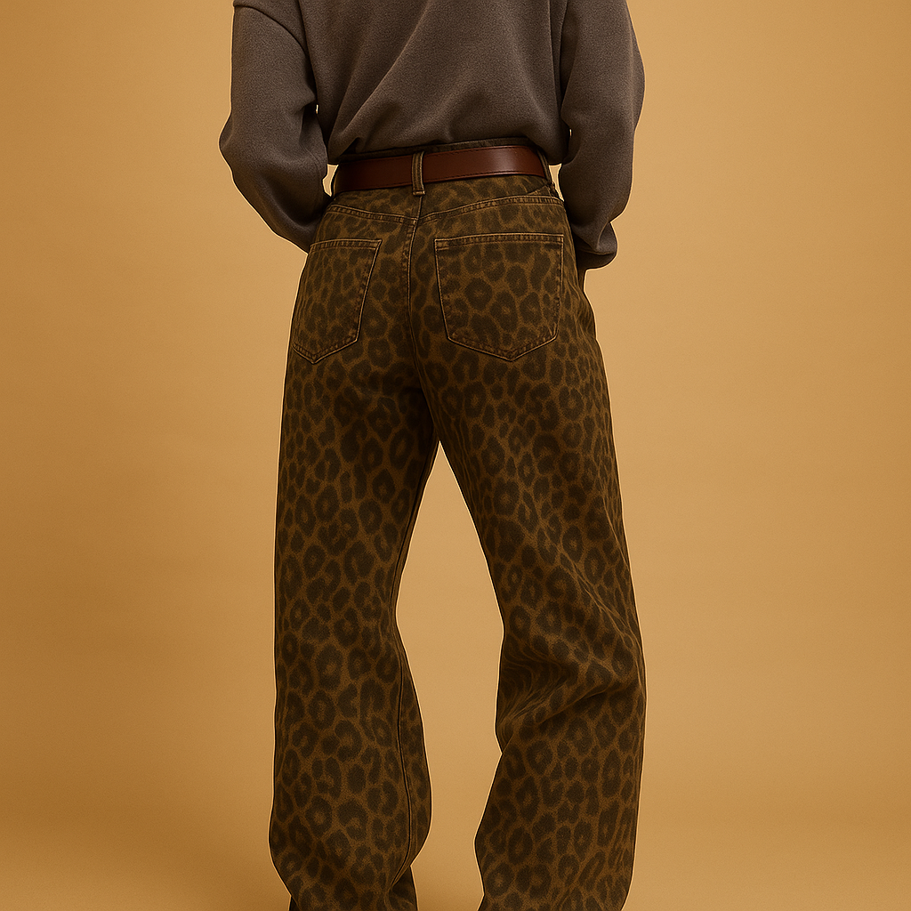 Spijkerbroek dames met luipaardprint en slim fit | Nelly 3