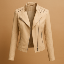 Leren dames jack met opstaande kraag en rits | Mireille 4