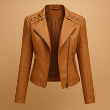 Leren dames jack met opstaande kraag en rits | Mireille 6