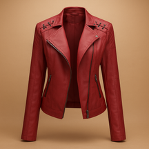 Leren dames jack met opstaande kraag en rits | Mireille 5