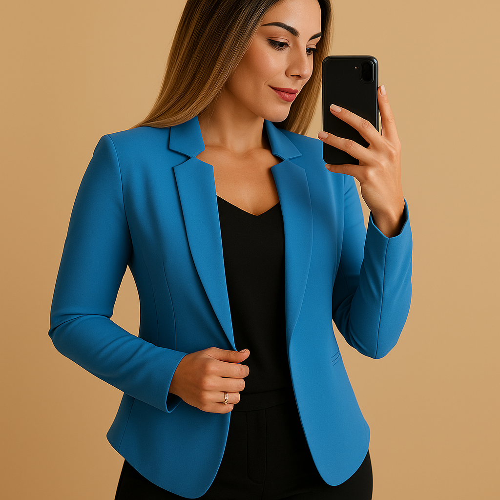 Stijlvolle lichtgewicht blazer met reverskraag voor dames | Karlijn 2