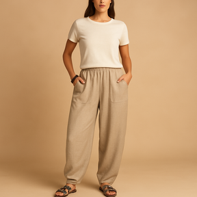 Variant image for Damesbroek Hoge Taille in Luchtige Boho Stijl | Femke-57