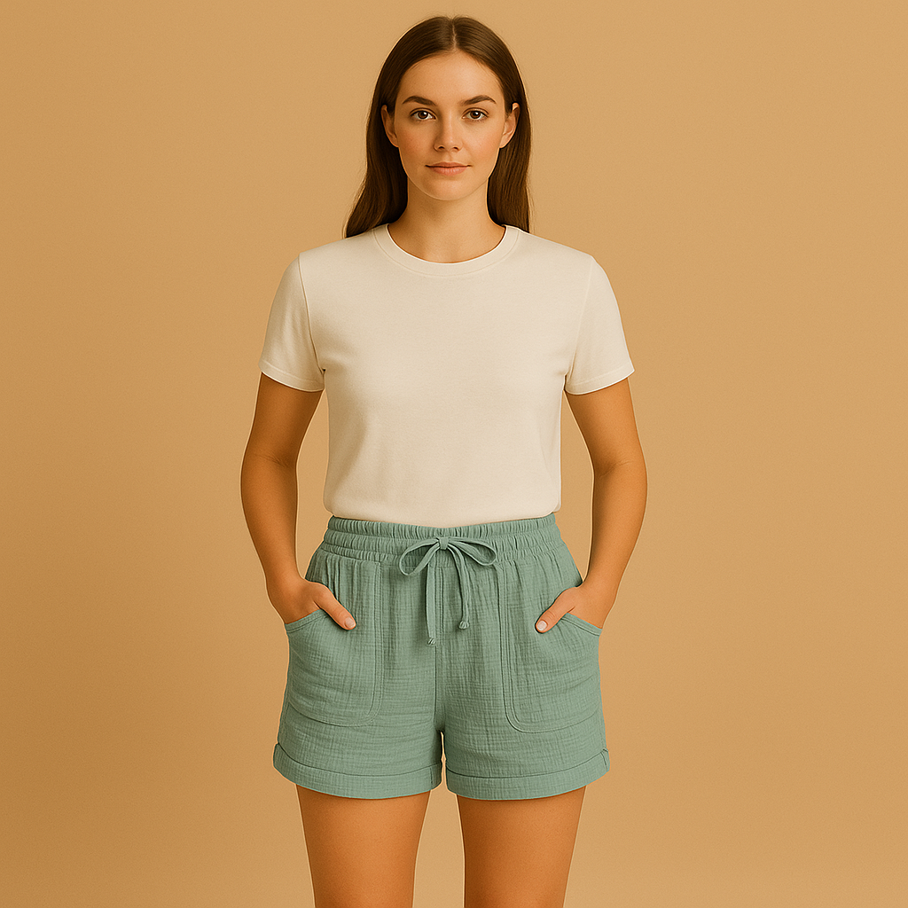 Korte broek dames van ademend linnen met comfortabele pasvorm | Lotte 2