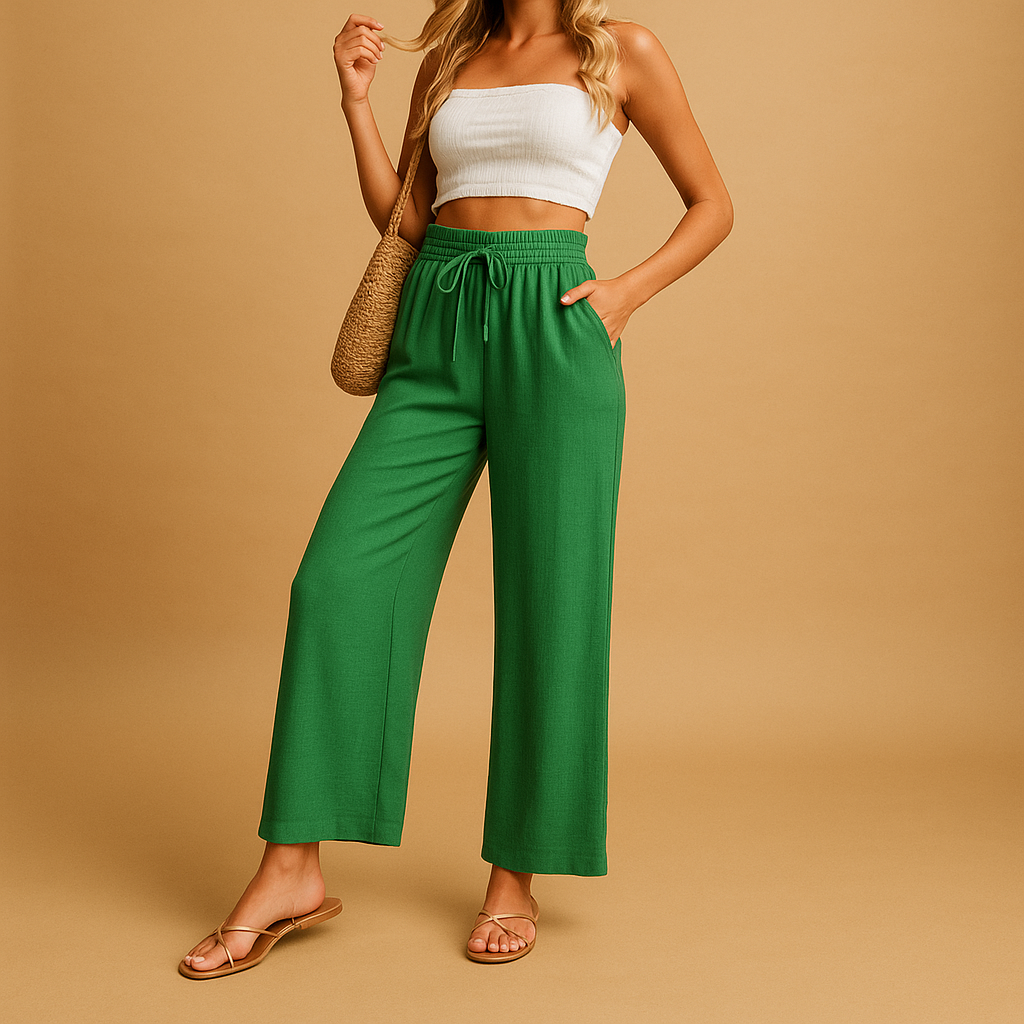 Hoge Taille Loungebroek met Rechte Pijpen voor Dames | Benthe 6