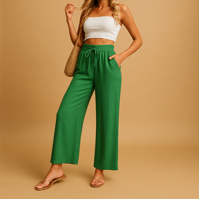 Hoge Taille Loungebroek met Rechte Pijpen voor Dames | Benthe 6
