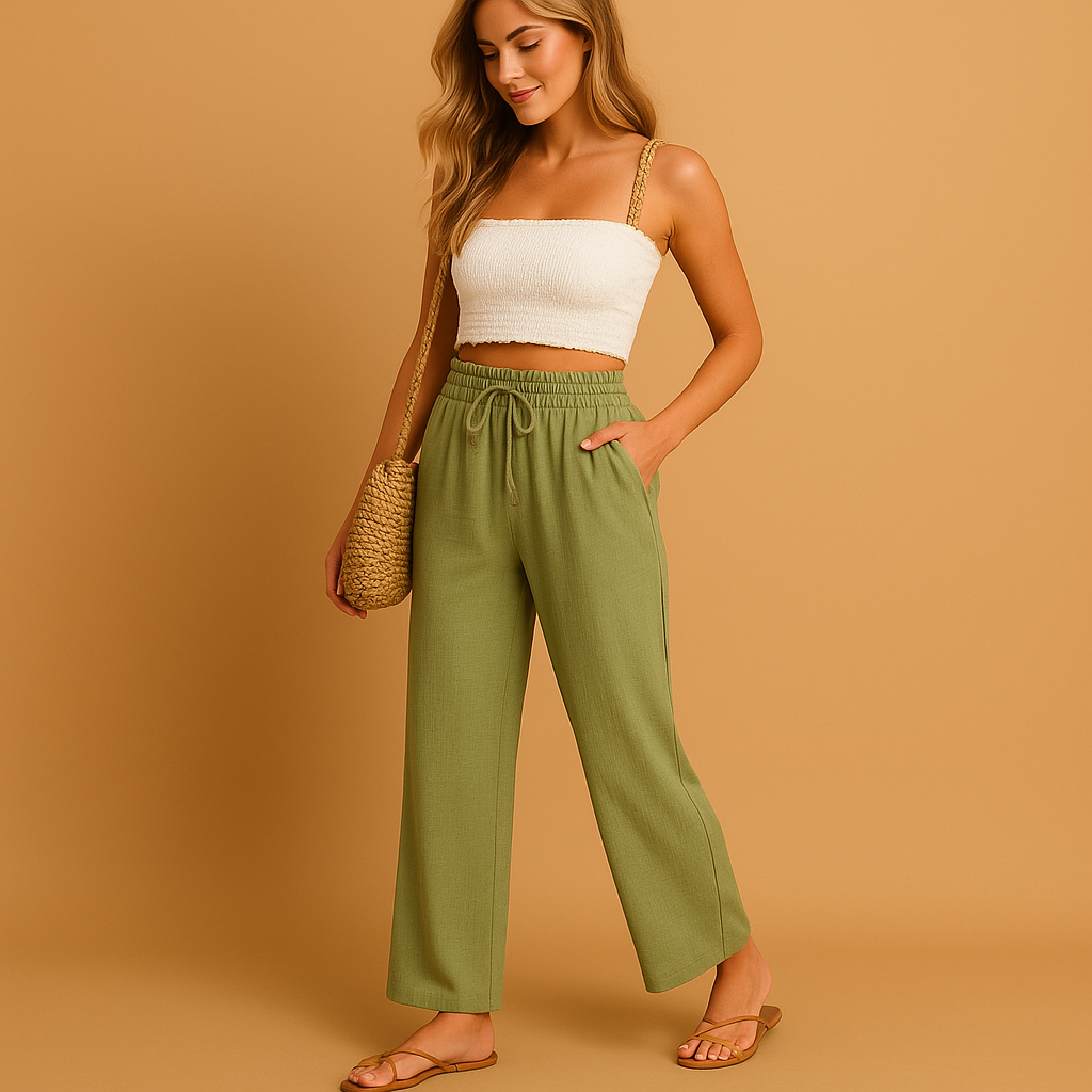Hoge Taille Loungebroek met Rechte Pijpen voor Dames | Benthe 5