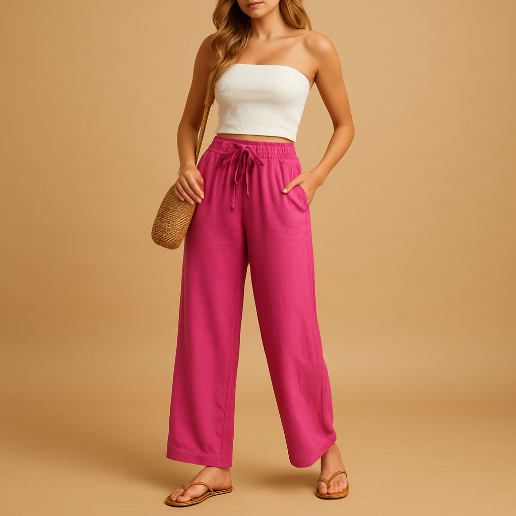 Hoge Taille Loungebroek met Rechte Pijpen voor Dames | Benthe 4