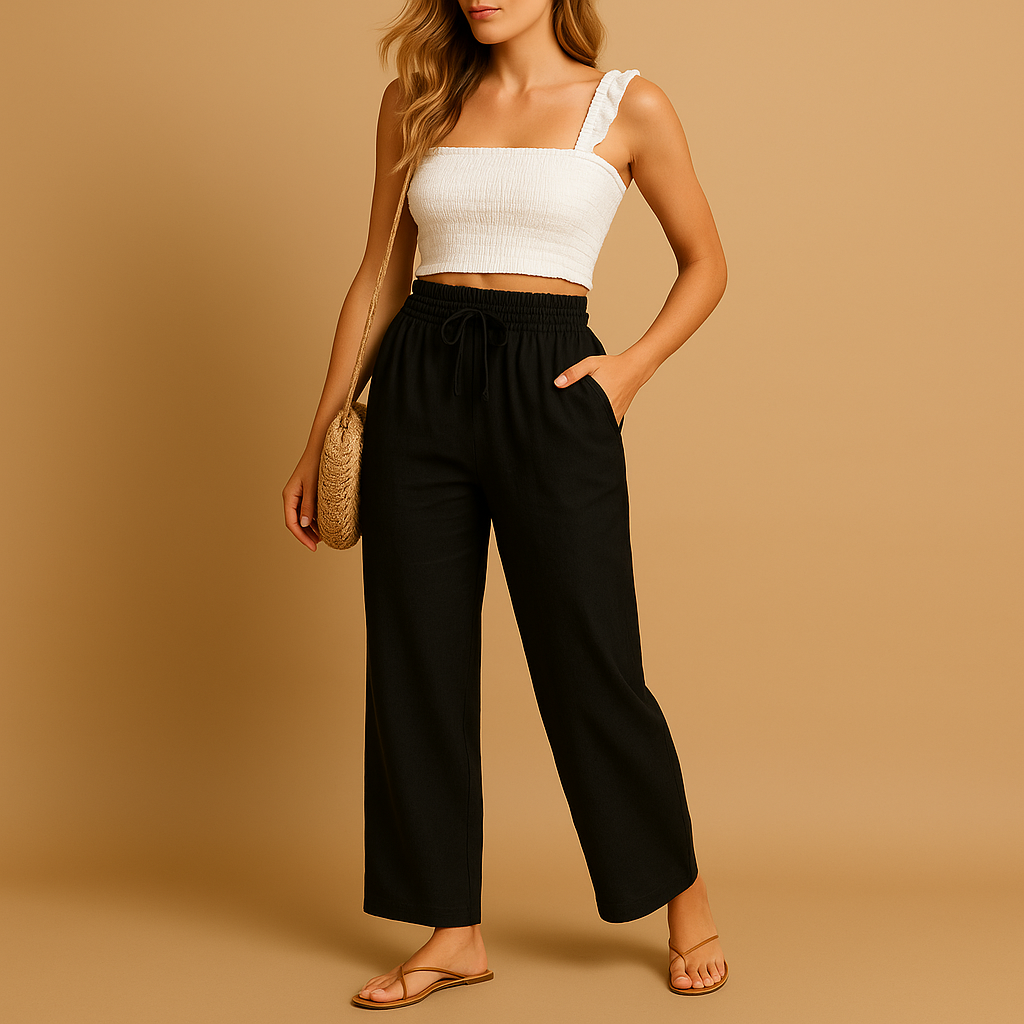 Variant image for Hoge Taille Loungebroek met Rechte Pijpen voor Dames | Benthe-50