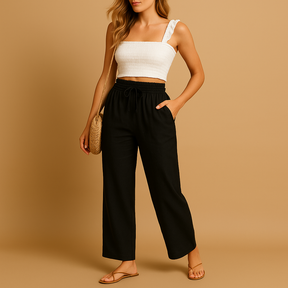 Variant image for Hoge Taille Loungebroek met Rechte Pijpen voor Dames | Benthe-50