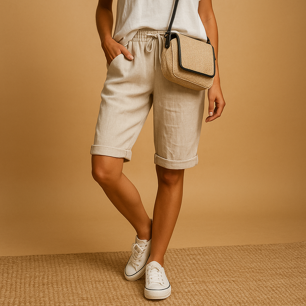 Dames Capri Broek met Elastische Taille en Opgerolde Zoom | Lotte 2