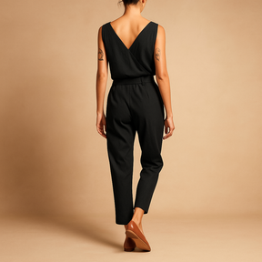 Dames Jumpsuit Zwart Met Verstelbare Tailleband | Myrthe 6
