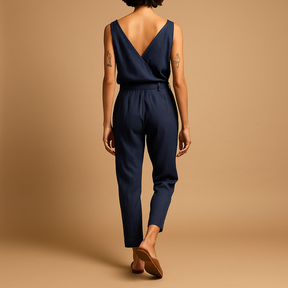 Dames Jumpsuit Zwart Met Verstelbare Tailleband | Myrthe 2