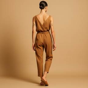 Dames Jumpsuit Zwart Met Verstelbare Tailleband | Myrthe 4