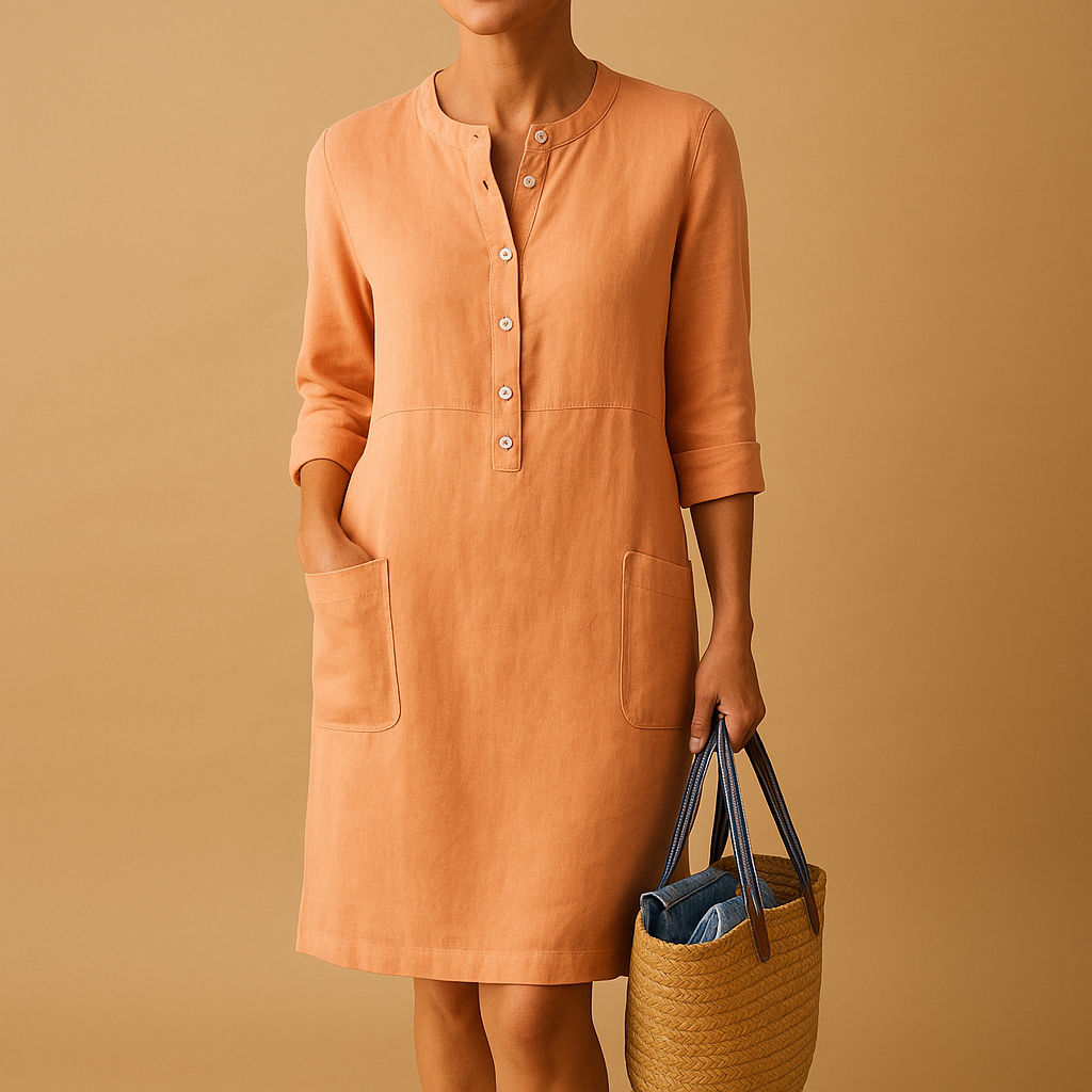 Tijdloze minimalistische midi-jurk voor dames | Lianne 2