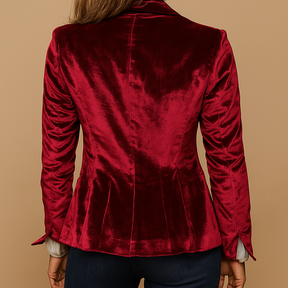 Zwarte blazer dames met slim-fit pasvorm en zakken | Evelien 4