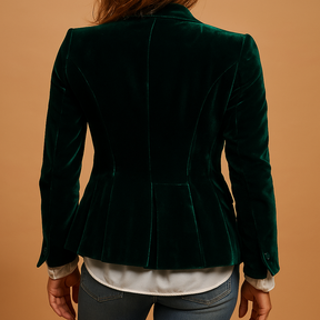 Zwarte blazer dames met slim-fit pasvorm en zakken | Evelien 6