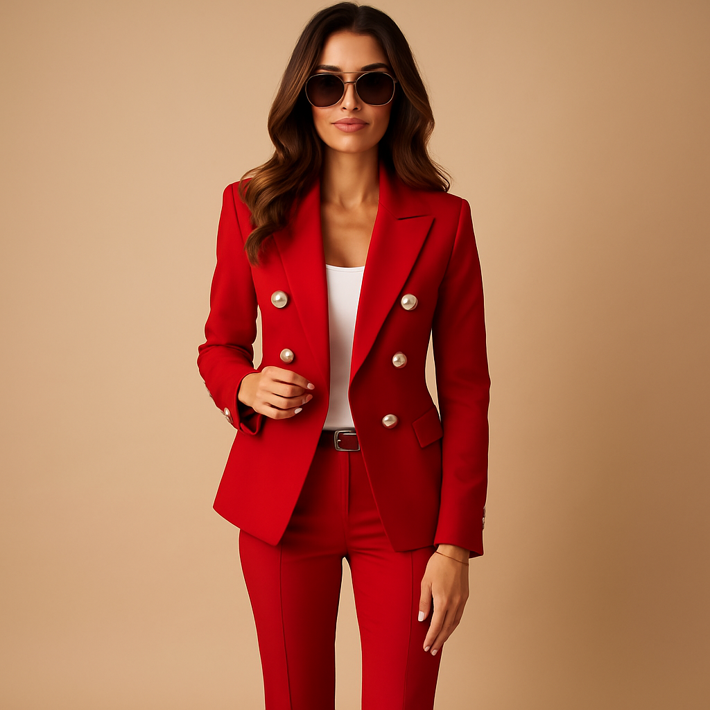 Zwart dames pak 2 delig met blazer en pantalon voor zakelijke gelegenheden | Milou 2