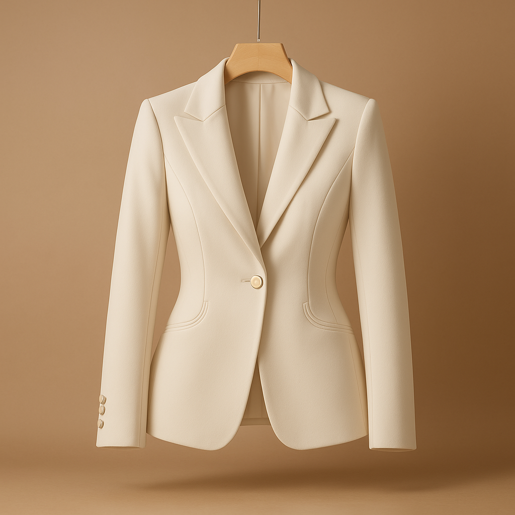 Zwarte dames blazer met reverskraag en slim fit | Jasmijn 3