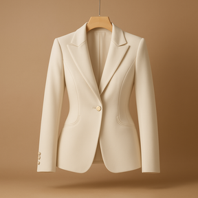Zwarte dames blazer met reverskraag en slim fit | Jasmijn 3
