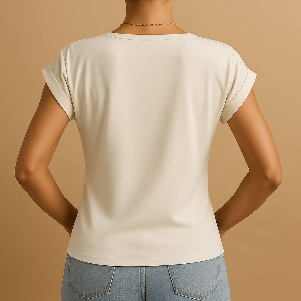 Dames Blouse Korte Mouw Met V-hals En Comfortabele Pasvorm | Joline 2