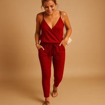 Elegante zomerjumpsuit met V-hals en spaghettibandjes | Eliza 2