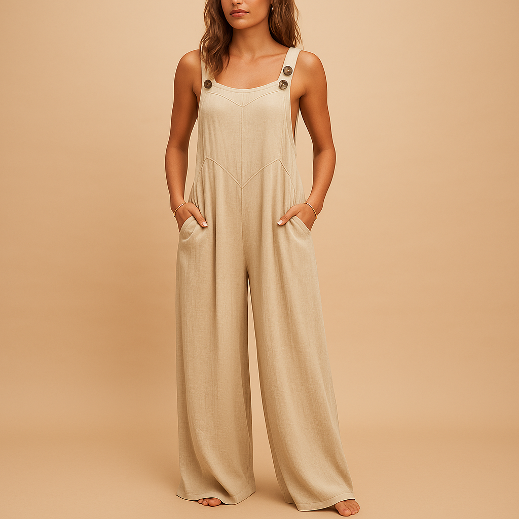 Dames jumpsuit feestelijk met hoge taille en wijde pijpen | Yara 2